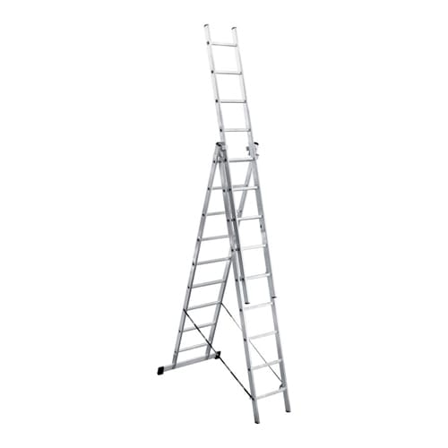 Лестница алюм. трехсекц. 3х9 ступ. выс. 2,605/4,290/5,940, вес 10,80 кг, стен. проф. 1,1мм, 60х20мм UFUK Турция, 1/1