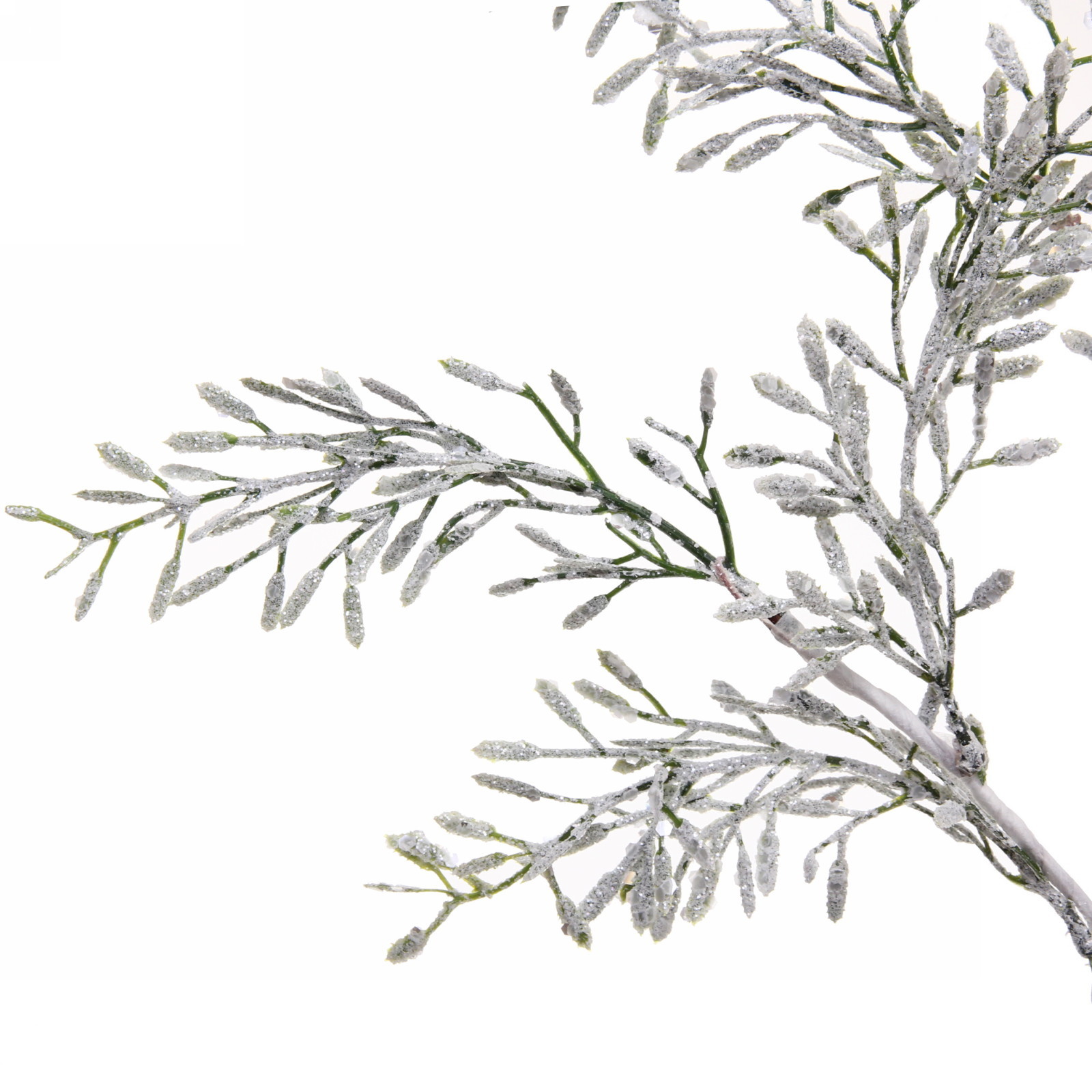 Ветка новогодняя "Чаровница" 70 см, Белый