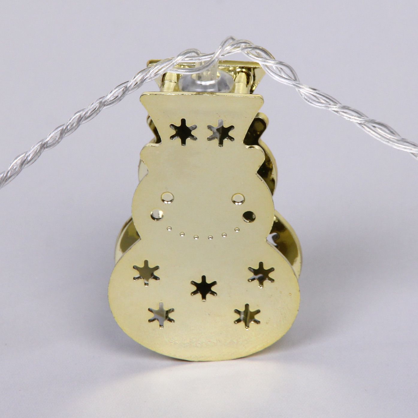 Гирлянда для дома "Золотой снеговик" 4м 20 ламп LED, 3,7*6 см прозр.пров.,1 реж, IP-20, Теплый белый (возможность соединения)