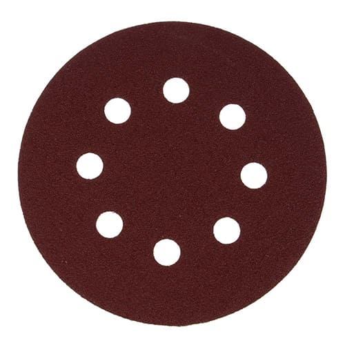 Круг шлиф. 125 мм, P80 из абразивной бумаги на велкро основе, 8 отверстий, 5шт. ЕРМАК (1/200)