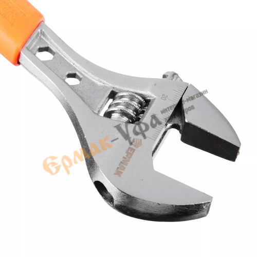 Ключ разводной ЕРМАК 8" красн.2200 с обрезин.ручкой 655-091 (1/36)