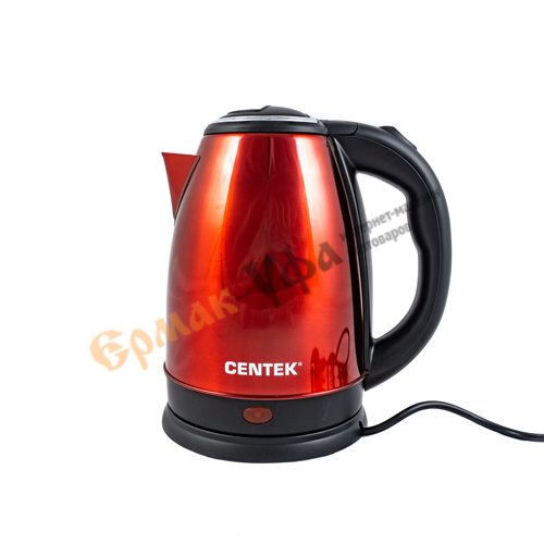 Чайник электрический Centek CT-1068 RED (красный) металл 2л, 2000W, хромированная вставка на крышке
