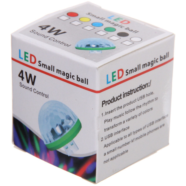 Диско-шар mini "Каледоскоп", LED (красный, зеленый, синий), переходник USB для iPhone