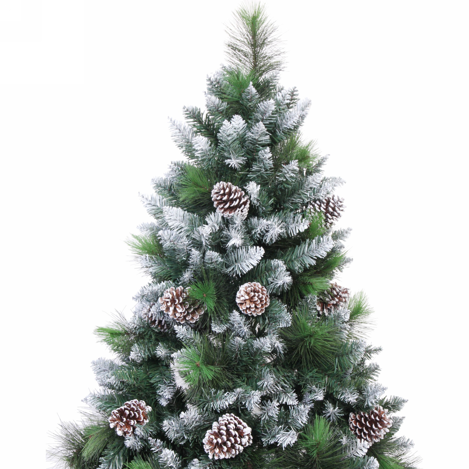Ёлка "Сказочный лес" 270 см,ПВХ+леска, с белым напылением+шишки (2407 веток)