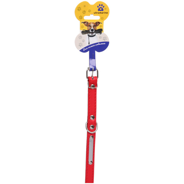 Ошейник для собак из искусственной кожи "Стильный БРО", цвет красный, 1,5*37см (бирка)