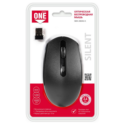 Мышь беспроводная Smartbuy ONE 280AG черная (SBM-280AG-K) /40
