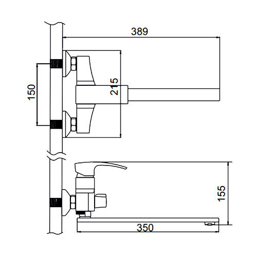 Смеситель для ванны с длинным изливом Ledeme K13114B черный
