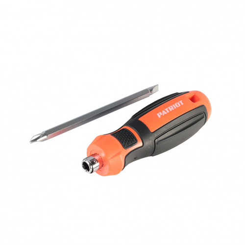 Отвертка Patriot с двусторонним стержнем, CR-V, PH2-SL6 x 100, 2-х компонентная рукоятка