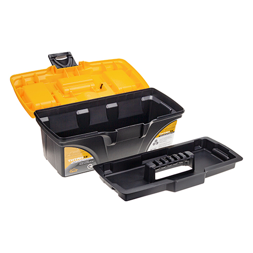 Ящик для инструмента 13 ТИТАН 13 (с секциями) черный с желтым (1/12)