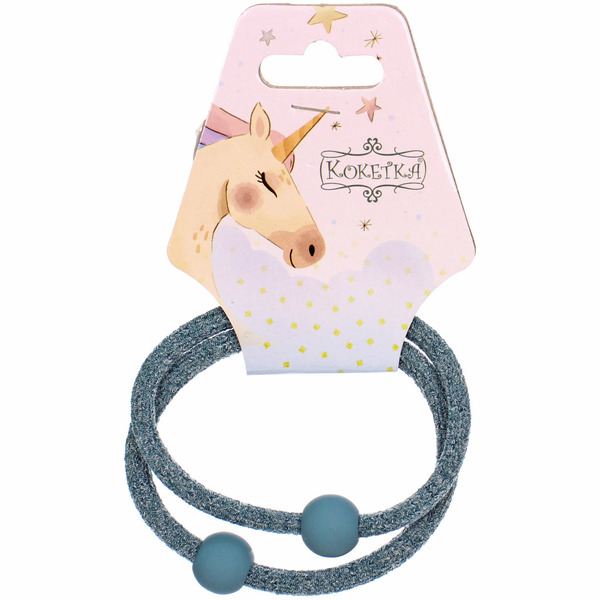 Резинки для волос 2шт "МАРУ", шарики, микс 5 цветов, d-5,5см (подвес Единорог)