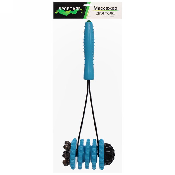 Массажер для тела "Молоток" 5 колес, 38*13 см (синий)