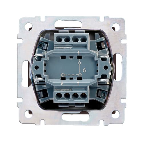 Выключатель проходной 1-клавишный с индикатором 10А черный "Нептун" (SBE-05b-10-SW12-1)