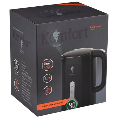 Чайник электрический Leonord LE-1536, 1,7 л, черный