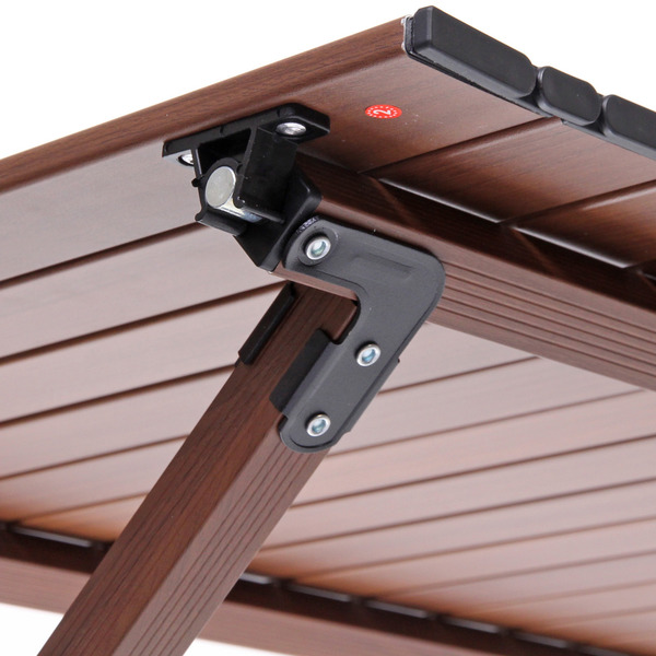 Стол кемпинговый складной DC-5002, 86*58*44 см,  цвет: темное дерево, каркас алюминий, Турист Мастер