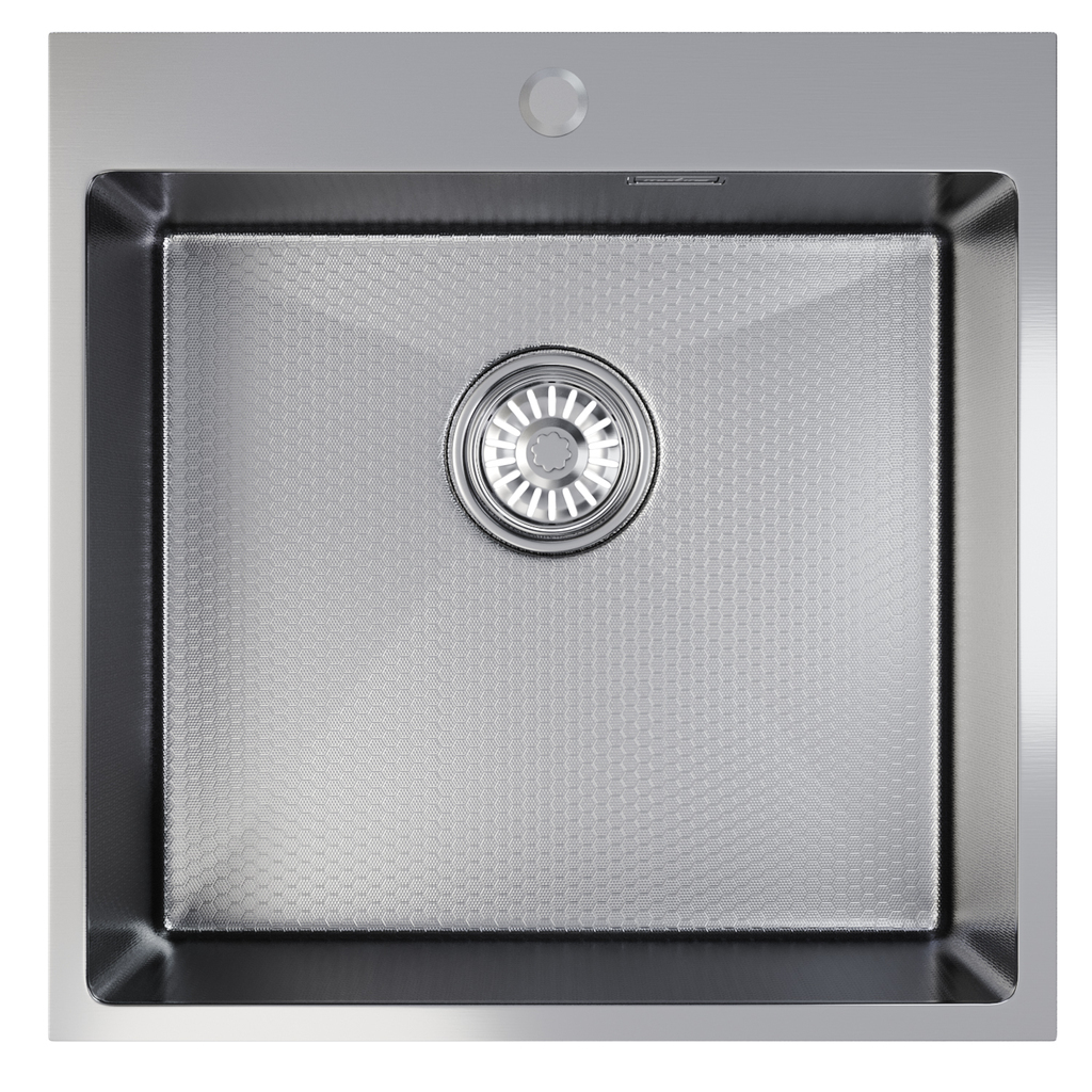 Мойка настол.монтаж 50х50 (2,0) вып 3 1/2  MIXLINE ПРО 20см с сифоном (сатин НАНО декор)