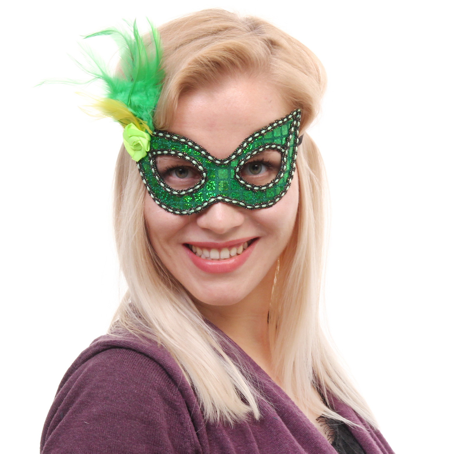 Маска карнавальная "Загадка", микс (зеленый/золото)