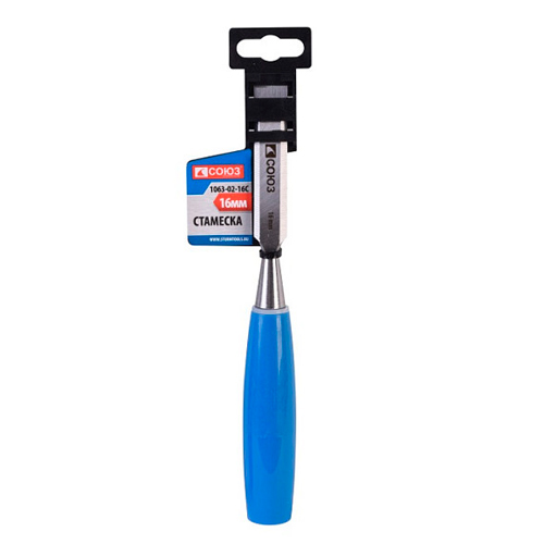 Стамеска 16 мм, углеродистая сталь, 50 HRC Союз 1063-02-16C