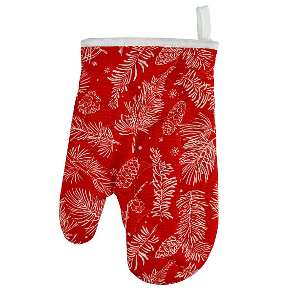 Прихватка-рукавица "Сказочный лес" (красный). Размер 17х30 см NEW