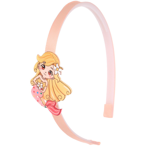 Ободок для волос детский на блистере "РОЗОВОЕ ОБЛАКО", русалочка, микс 6 цветов, 1см