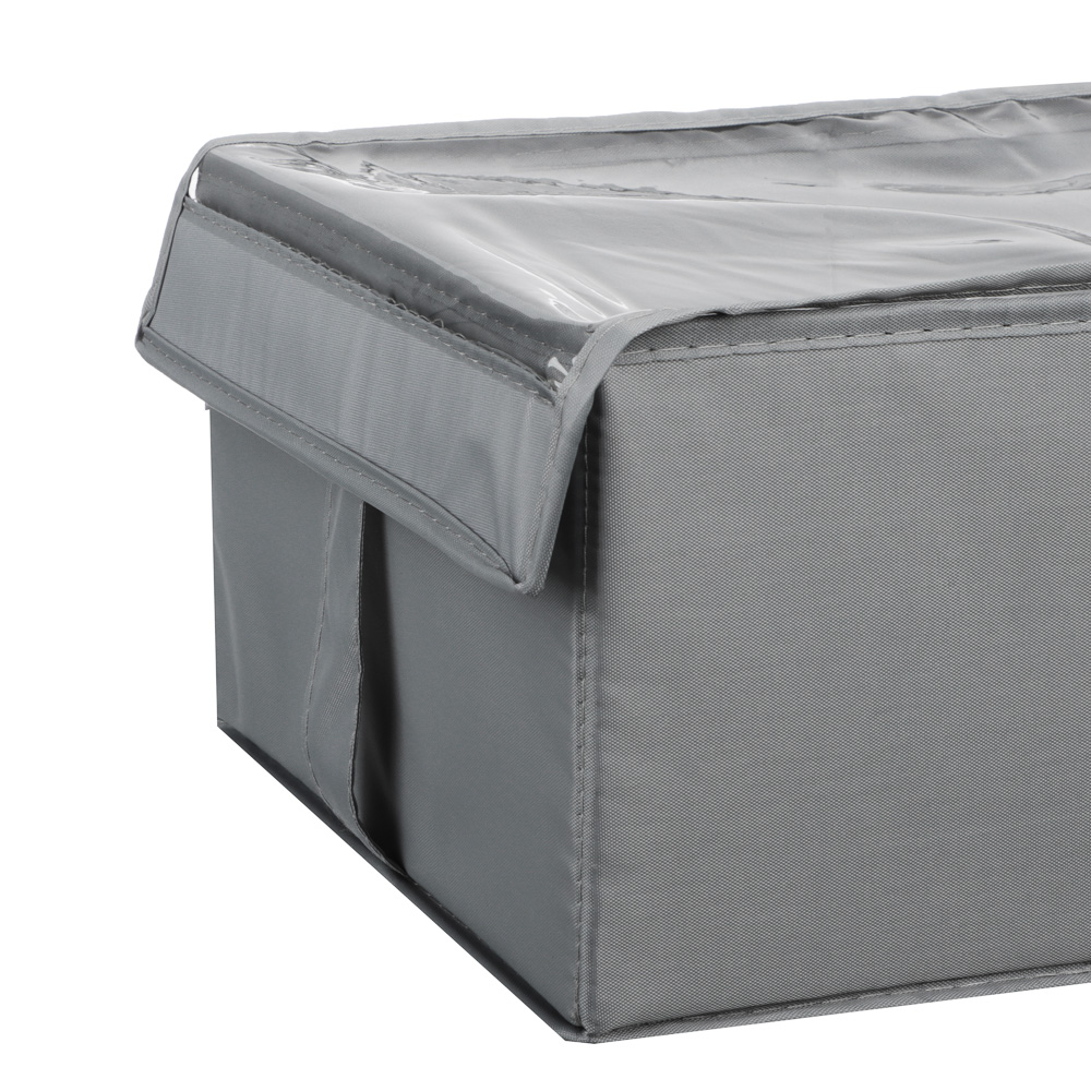 Короб с крышкой VETTA , с прозрачным окном, 25х35х15см, Швеция, полиэстер, серый