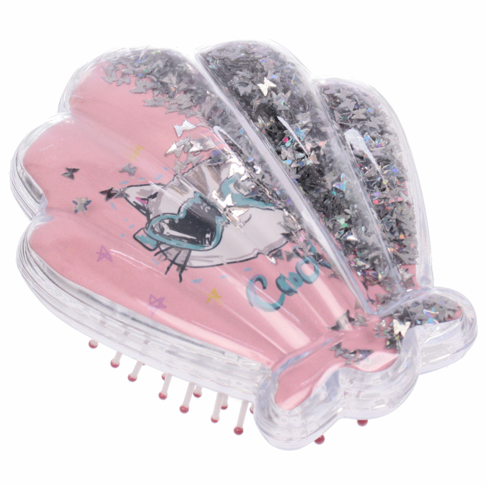 Расческа массажная детская "Seashell - Котик Луи", 9*11 см (коробка PVC)