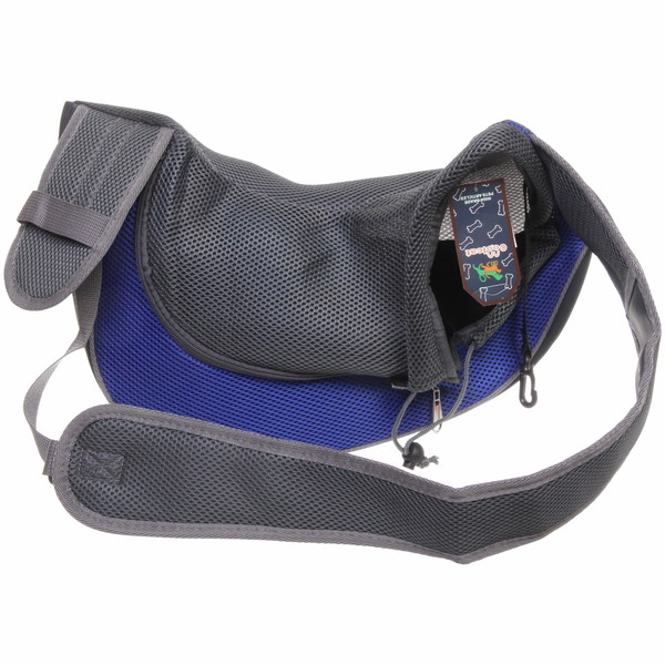 Сумка - переноска для животных через плечо "ЛЮБИМЫЙ БРО, цвет синий, 45*13см (Лейбл)
