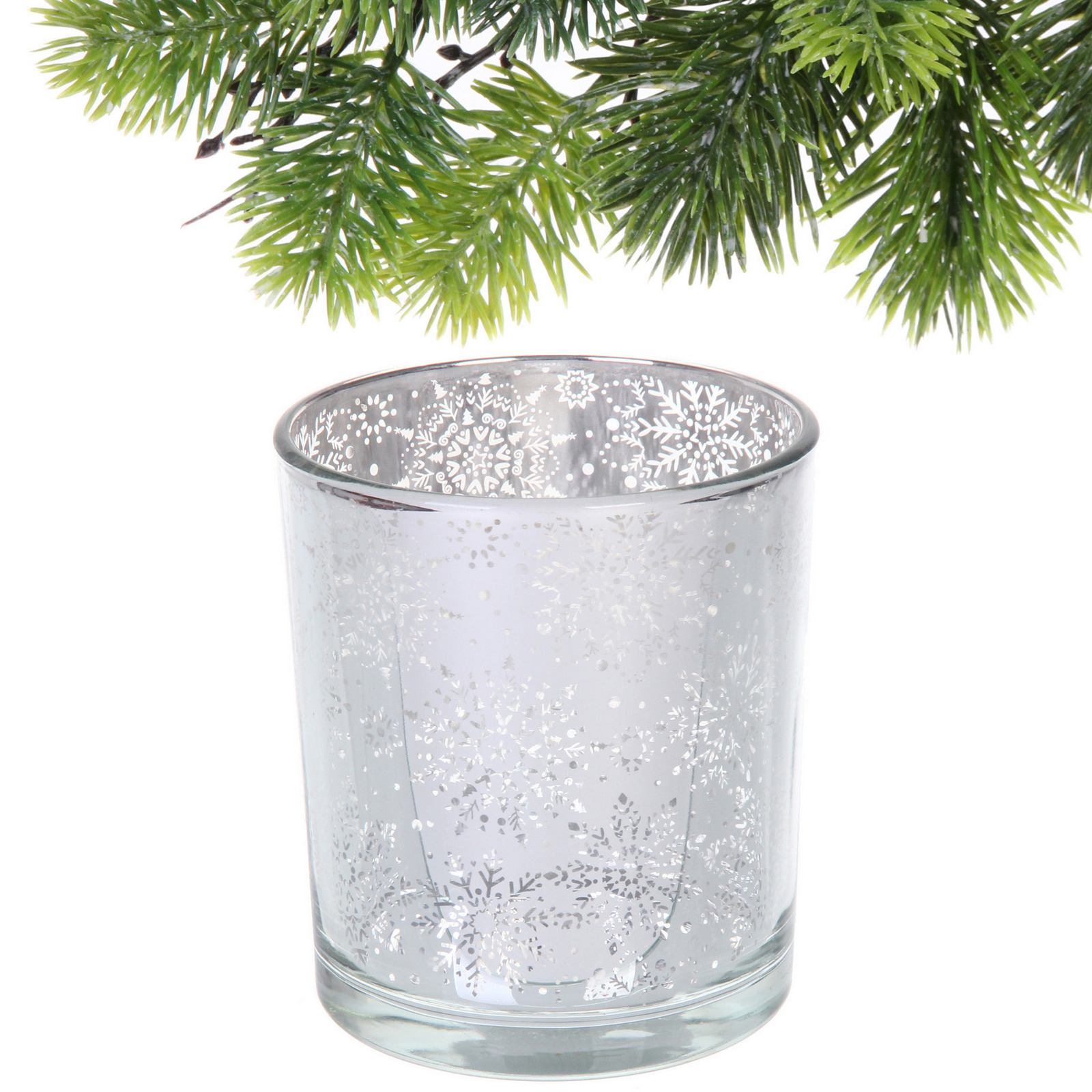 Подсвечник "Снегопад" 8,5*10 см, Серебро