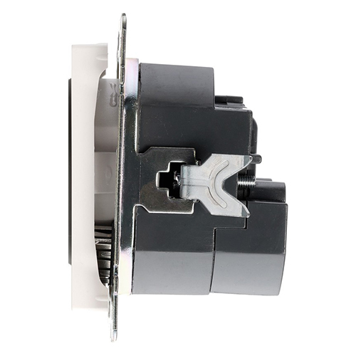Розетка с заземлением и 2-мя USB 16А белая "Нептун" (SBE-05w-16-S1-USB)