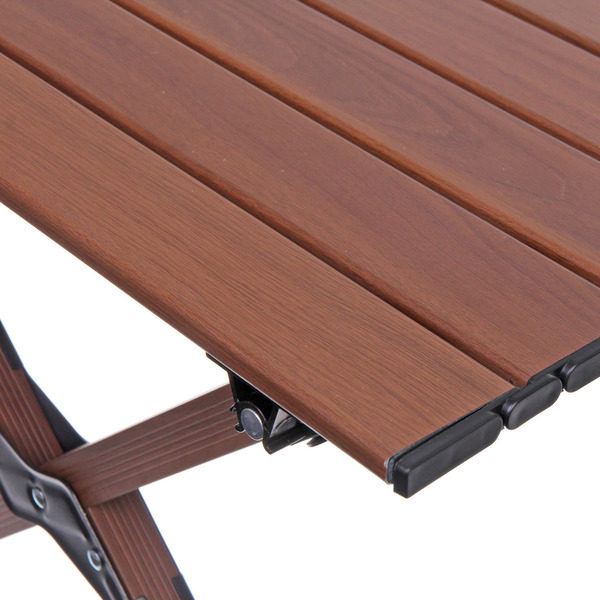 Стол кемпинговый складной DC-5002, 86*58*44 см,  цвет: темное дерево, каркас алюминий, Турист Мастер