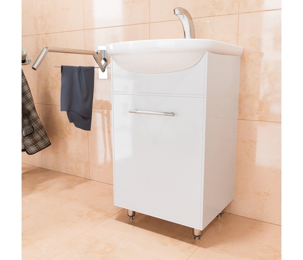 Тумба д/ванной "АлАн-47" (ОТДЕЛЬНО ПРИОБРЕТАЕТСЯ РАКОВИНА) белый, правая под раковину Дора-47 (ОК) (ЛДСП) (раковина в комплект не входит)