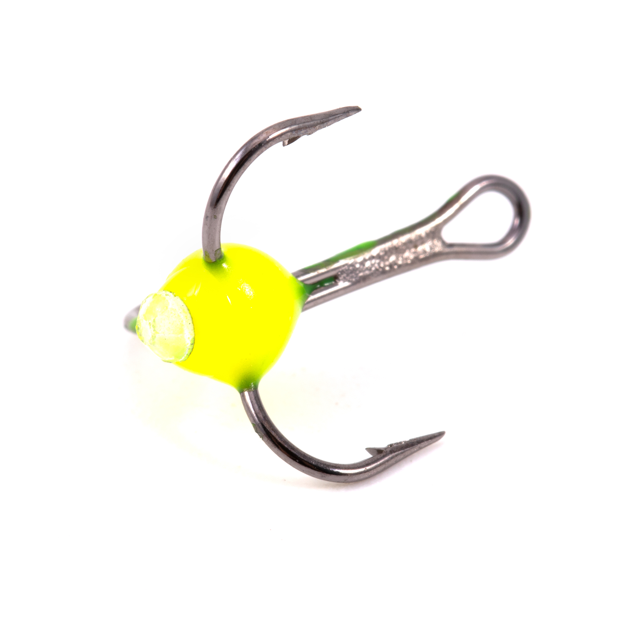 Крючок-тройник ЯМАН с каплей и глазком, размер 14 (INT), цв. ФЖ (5 шт.)