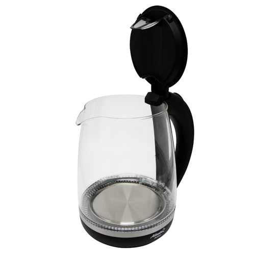 Чайник стеклянный электрический с подсветкой Atlanta 2 л, 1850-2200 Вт, черный