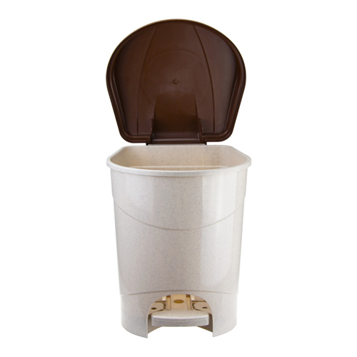 Контейнер для мусора 7 л IDEA М 2890 с педалью, бежевый мрамор