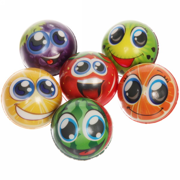 Мяч 6,3 см "Спелые фрукты" (антистресс), микс СТИКЕР НА ВЛОЖЕНИЕ