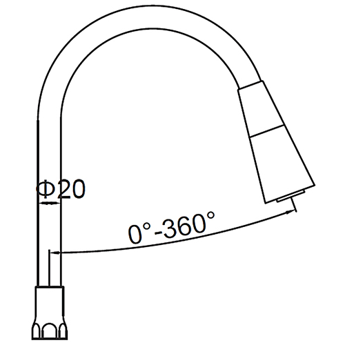 Излив силиконовый L77507-2 нерж. сталь, чёрный