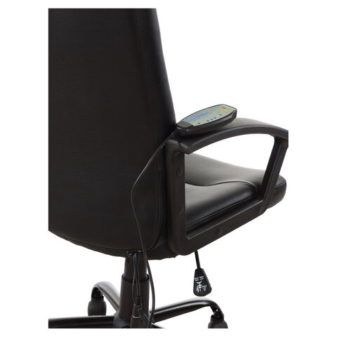 Кресло офисное BRABIX, Device MS-002,  4 массажных модуля, экокожа, черное, 532520