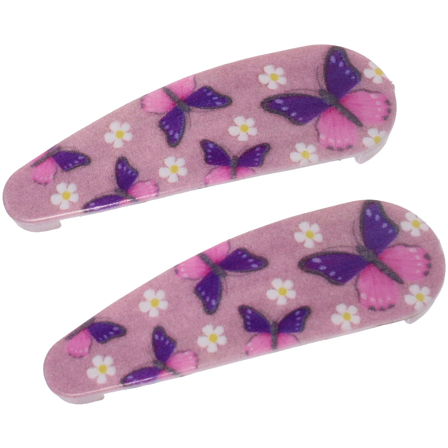 Зажимы для волос детские 2шт "Happy smile", бабочки, микс 6 цветов, 5,5*1,5см