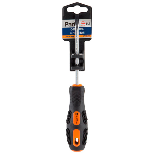 Отвертка Park Strom SL5x10cм, двухкомпонентная рукоятка, шлицевая