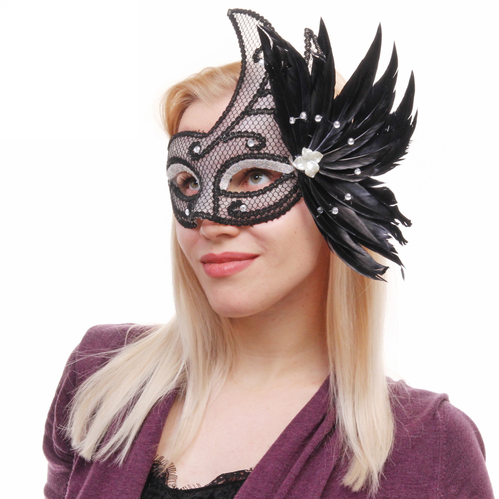 Маска карнавальная "Богема", черный