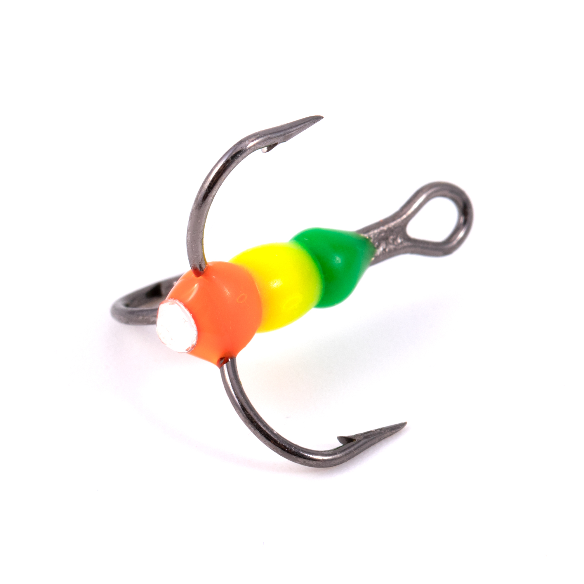 Крючок-тройник ЯМАН "Светофор" с глазком, размер 10 (INT), цв. флуоресцентный (5 шт.)