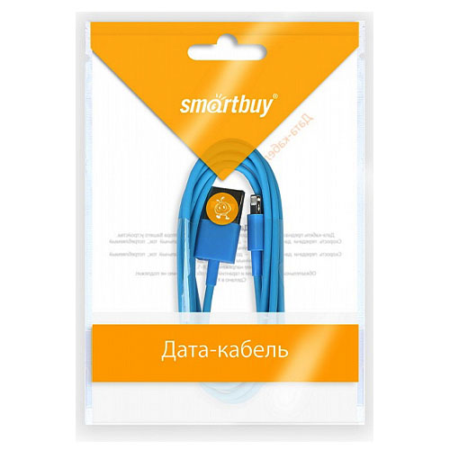 Дата-кабель Smartbuy USB - 8-pin для Apple, спиральный, длина 1,0 м, синий (iK-512sp-blue)