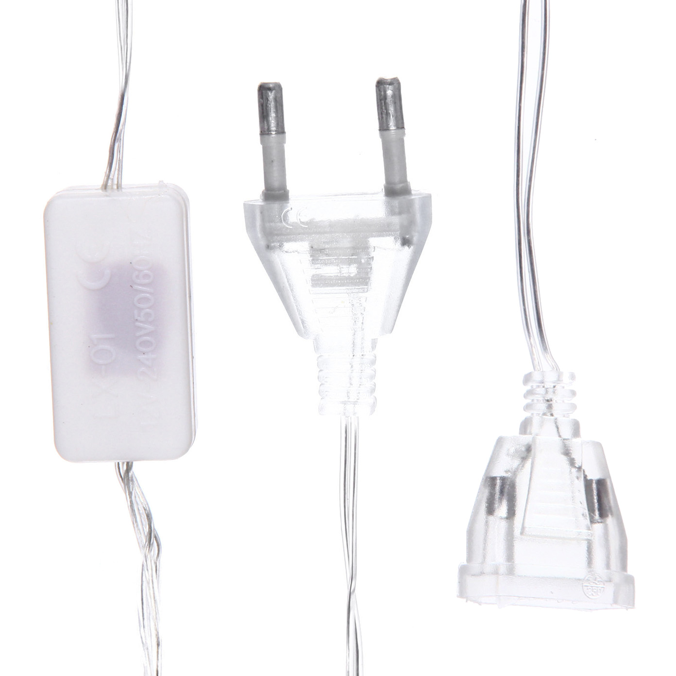 Гирлянда для дома 4,0 м 20 ламп LED с насадками СНЕЖИНКА, прозрач.пров., авторежим.,IP-20 RG/RB (возможность соединения)