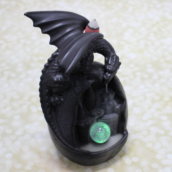 Подставка под стелющиеся благовония "Сказочный дракон" 10*9*19см с подсветкой