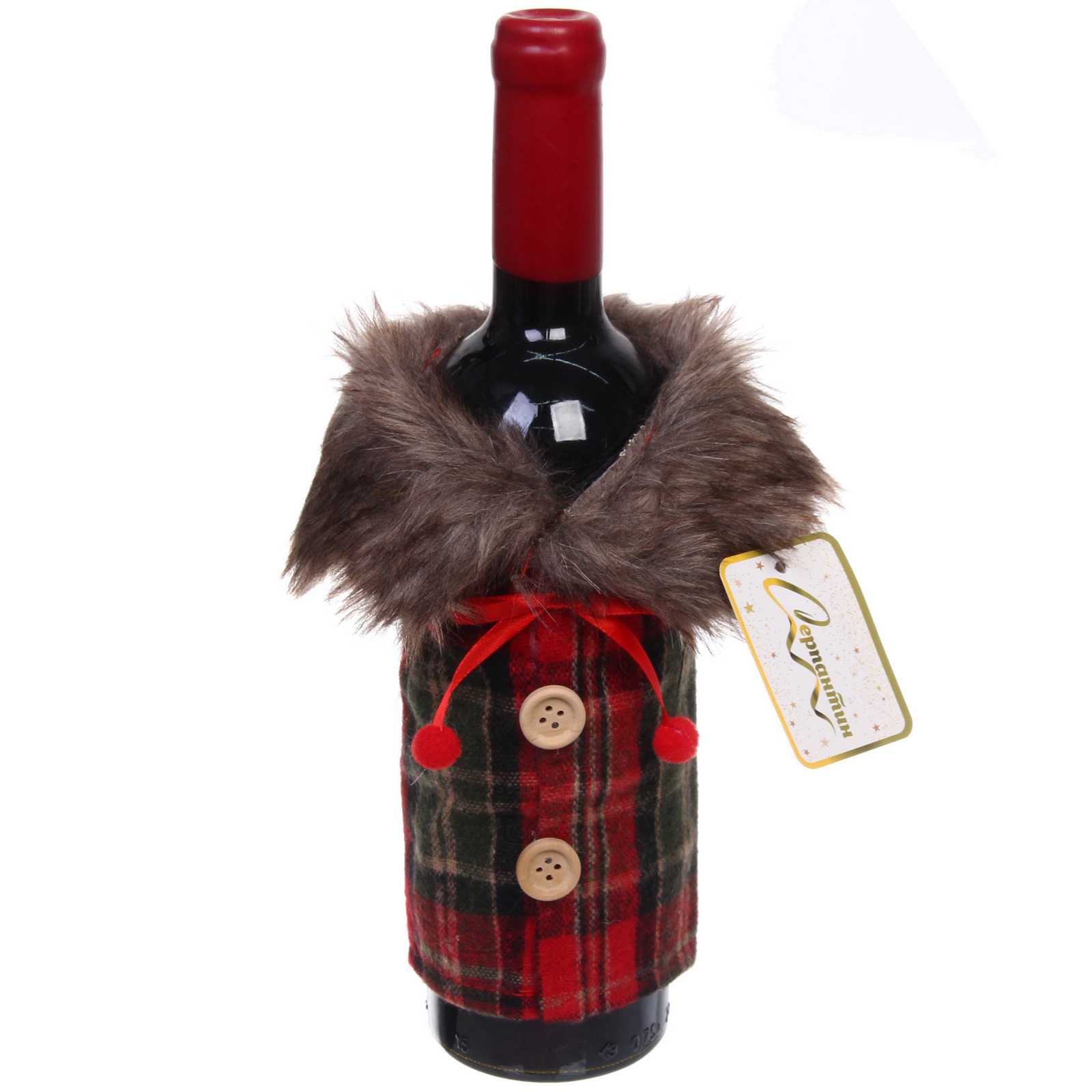 Украшение на бутылку "Теплый наряд" 12*24 см