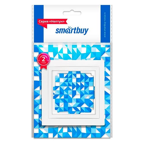 Рамка 1-местная пластик белая "Нептун" (SBE-05w-Plastic-FR-1)