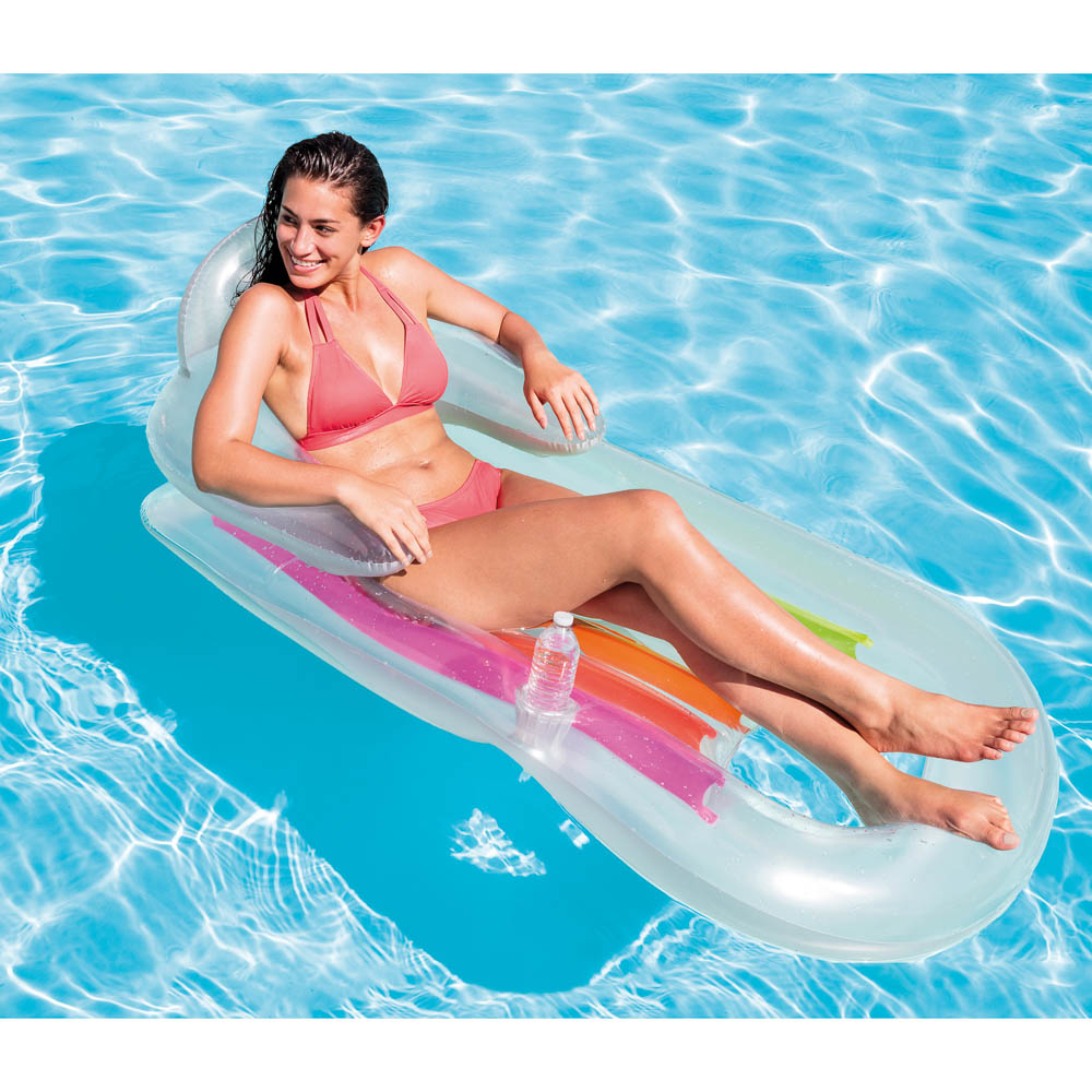 INTEX Матрас-кресло надувной с окном, 160x85см, 2 камеры, 2 цвета, рем комплект, 58802NP