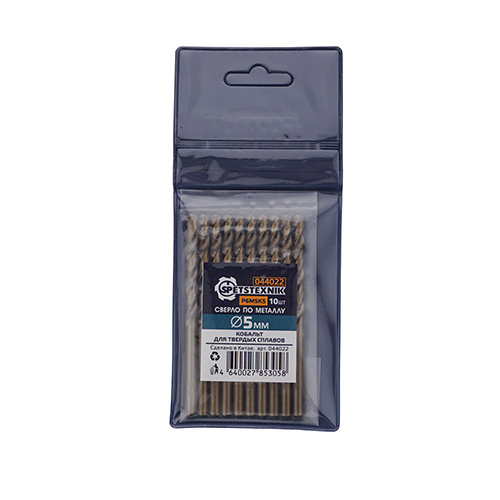 Сверло по металлу 5,0мм SPETSTEXNIK, кобальт, Р6М5К5, для тверд. сплав. , 10/2000