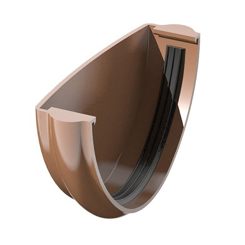 Водосточная система VERAT-Заглушка желоба, цвет коричневый (1/10)