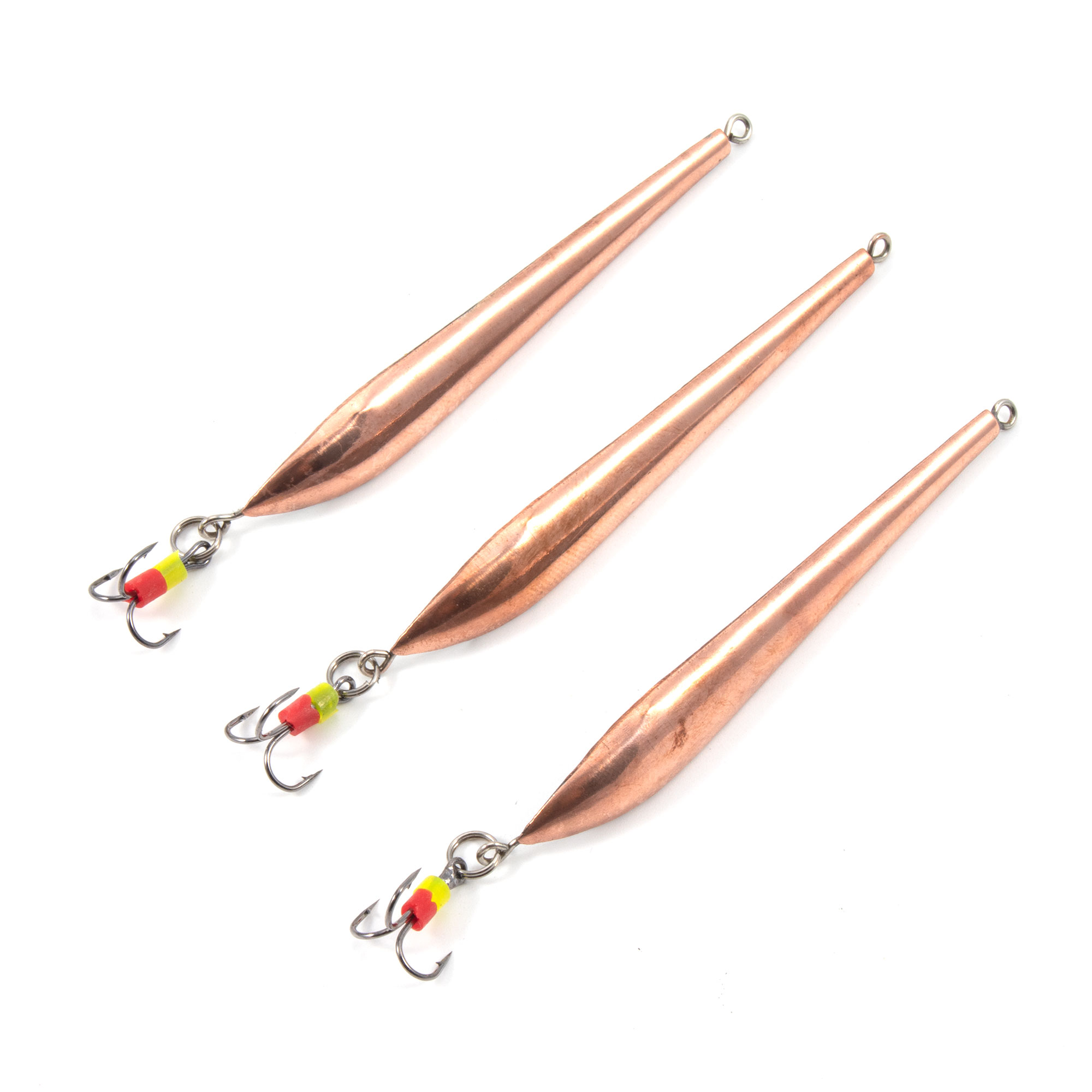 Блесна вертикальная "Яман" Судачья с тройником,размер 65 мм, вес 8,5 г, цвет медь (уп.3 шт.)/150/