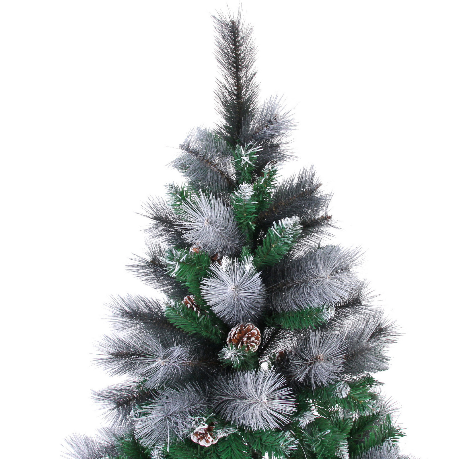 Ёлка "Богемия" 210 см, ПВХ+Леска, шишки, белое напыление (960 веток)